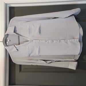 Express Portofino Gray Button Up Long Sleeve